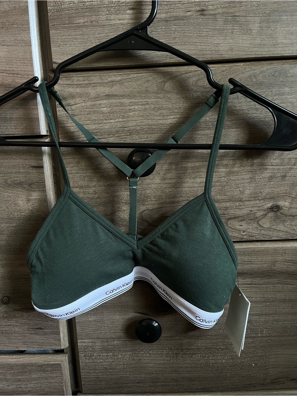 Calvin Klein Women's Olive Green Triangle Bralette